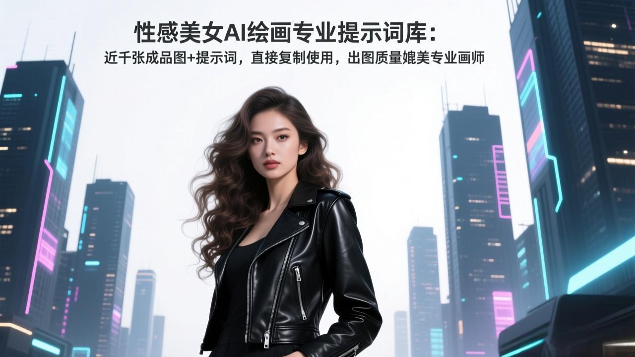 性感美女AI绘画专业提示词库：近千张成品图+提示词，直接复制使用，出图质量媲美专业画师-副业心选