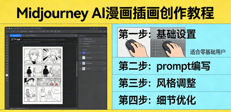 利用Midjourney AI人工智能轻松创作漫画插画教程，零基础创作完整漫画插画-副业心选