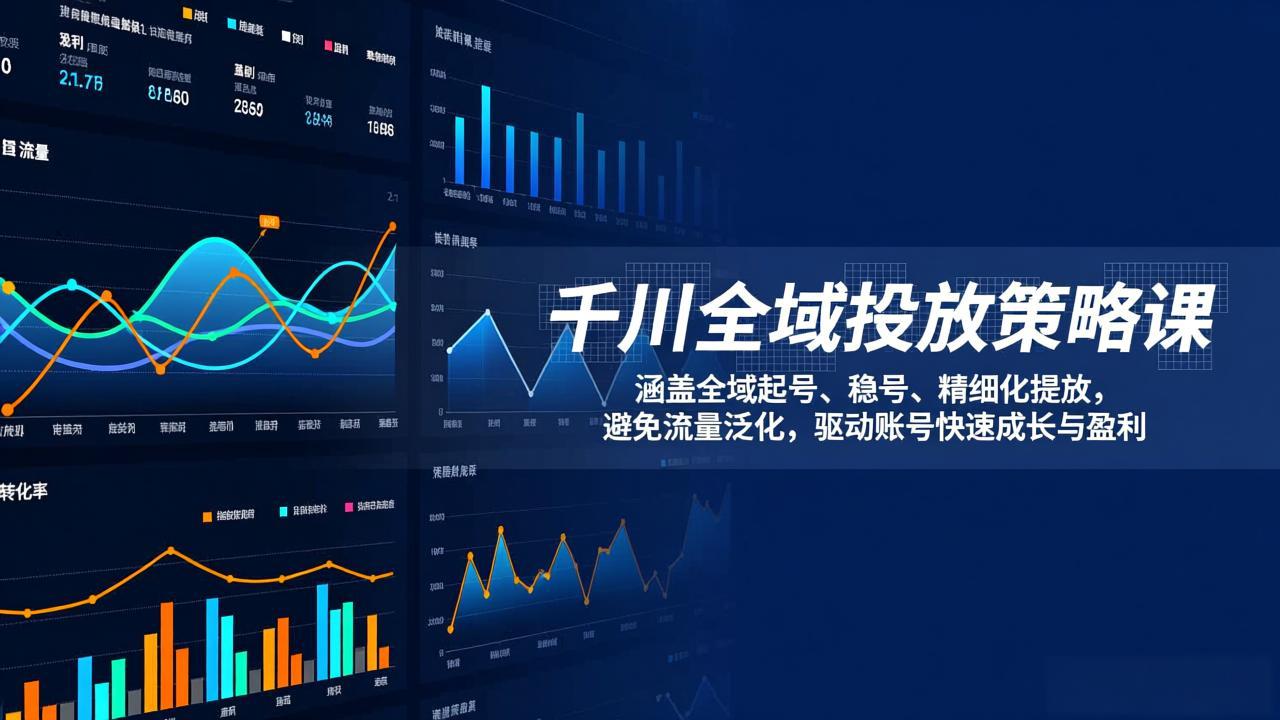 千川全域投放策略课：涵盖全域起号、稳号、精细化投放，避免流量泛化，驱动账号快速成长与盈利-副业心选