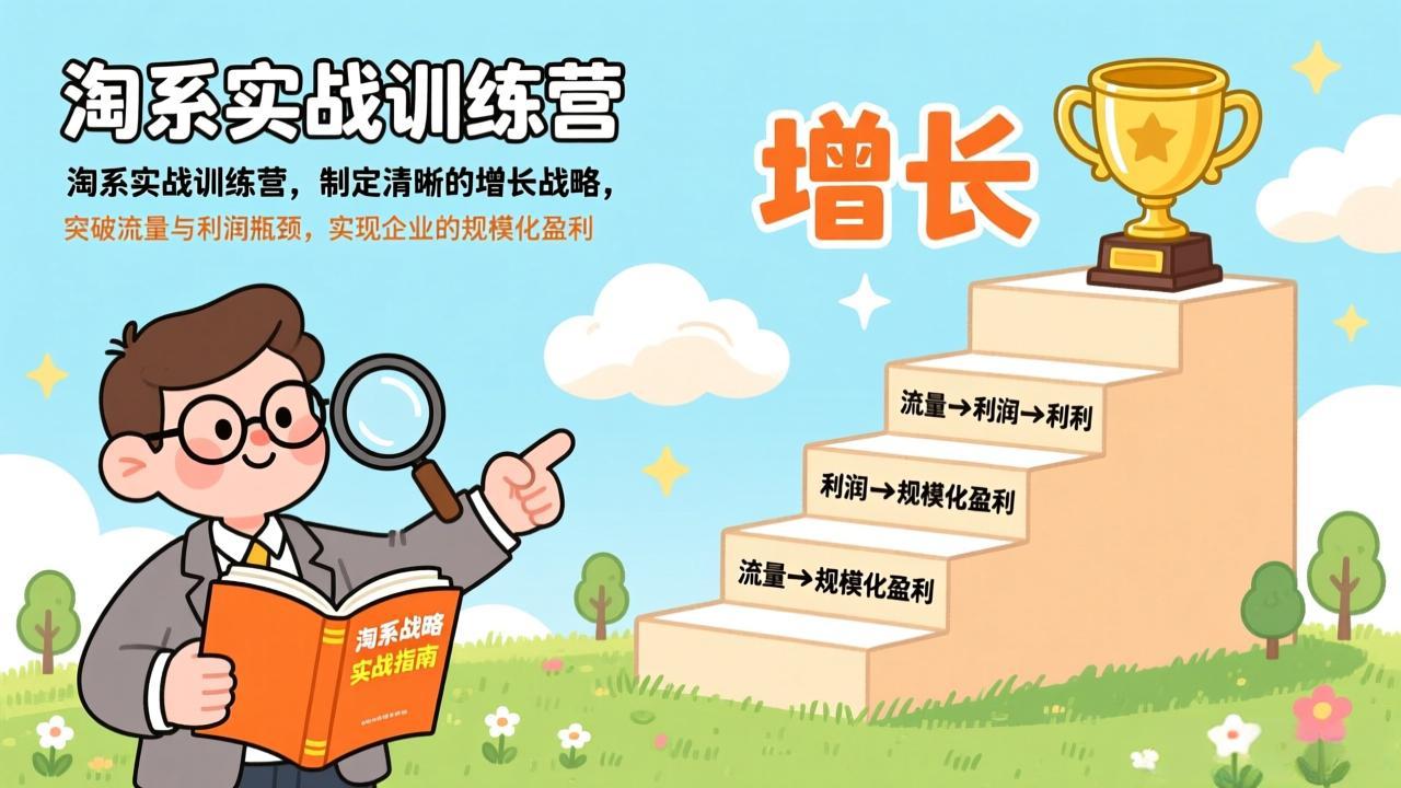 淘系实战训练营，制定清晰的增长战略，突破流量与利润瓶颈，实现企业的规模化盈利-副业心选