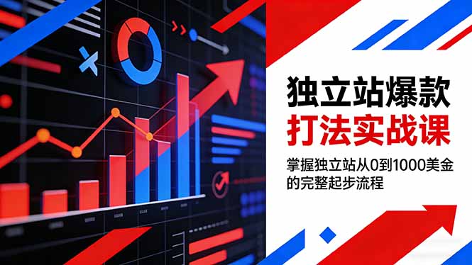 独立站爆款打法实战课，掌握独立站从0到1000美金的完整起步流程-副业心选
