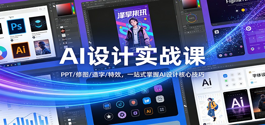 AI设计实战课：PPT/修图/造字/特效，一站式掌握AI设计核心技巧-副业心选