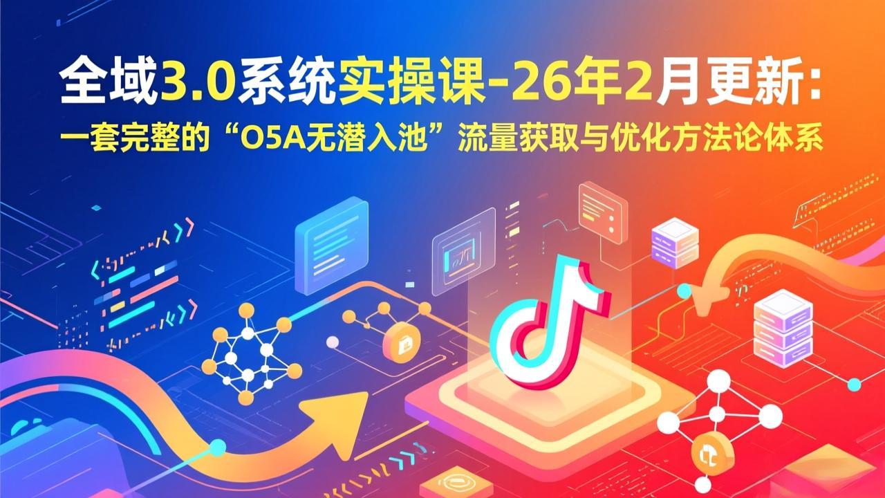 全域3.0系统实操课-26年2月更新：一套完整的“O5A无潜入池”流量获取与优化方法论体系-副业心选