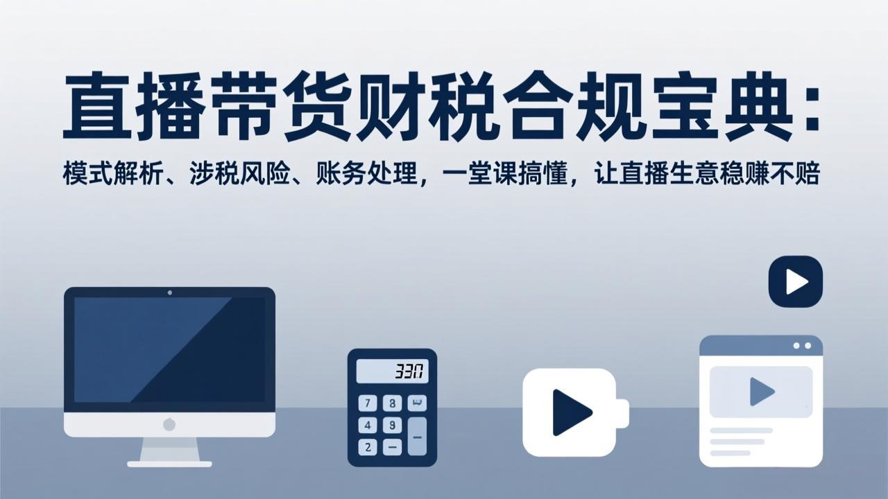 直播带货财税合规宝典：模式解析、涉税风险、账务处理，一堂课搞懂，让直播生意稳赚不赔-副业心选