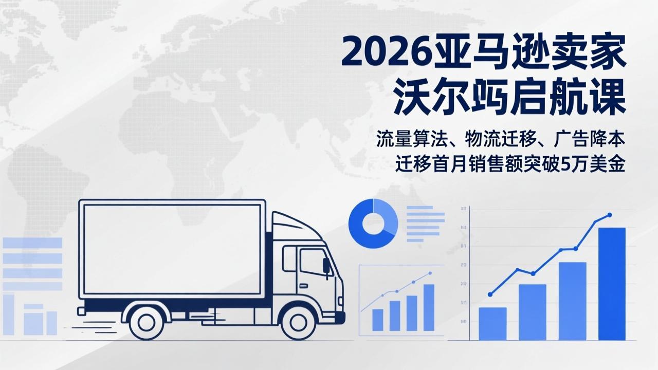 2026亚马逊卖家沃尔玛启航课，流量算法、物流迁移、广告降本，迁移首月销售额突破5万美金-副业心选