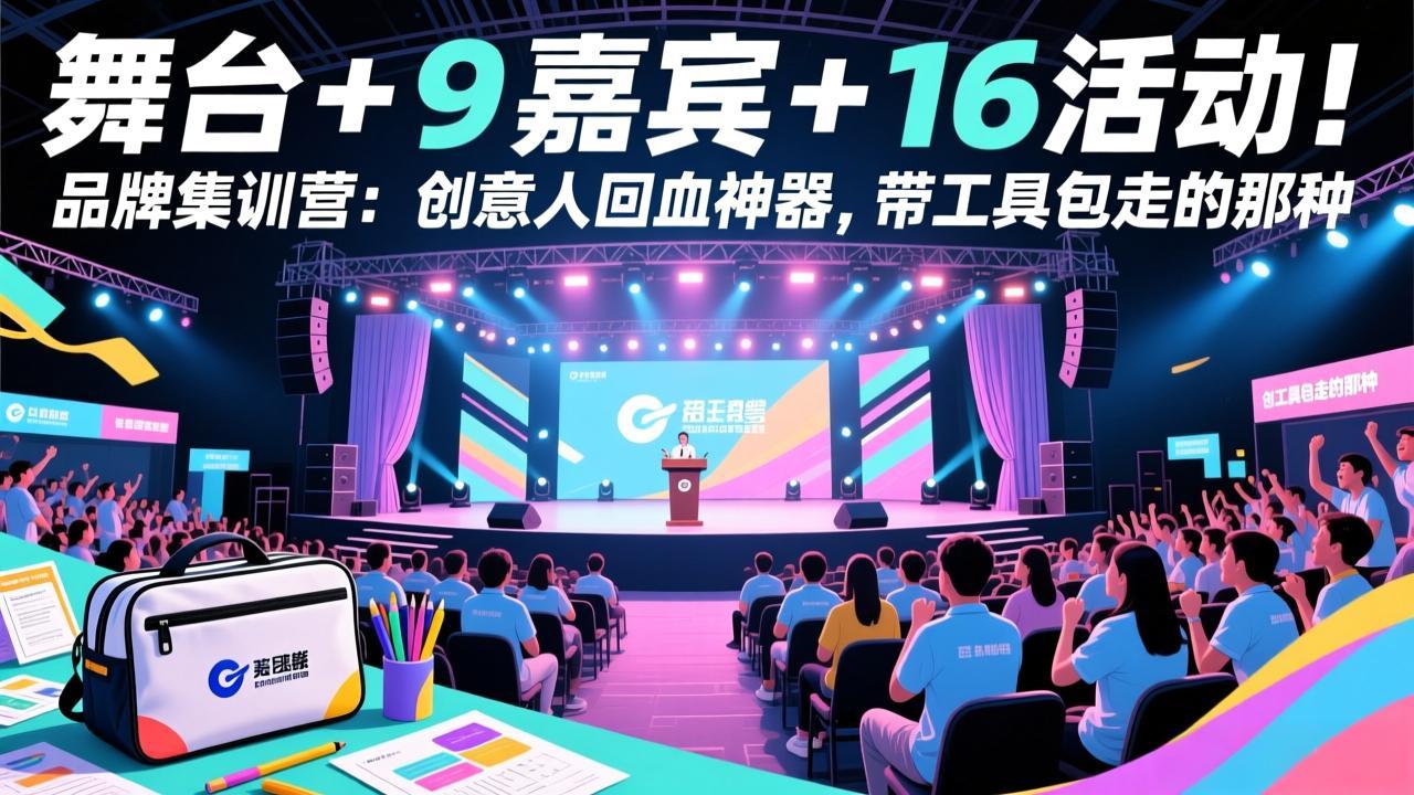 舞台 + 9 嘉宾 + 16 活动！品牌集训营：创意人回血神器，带工具包走的那种-副业心选