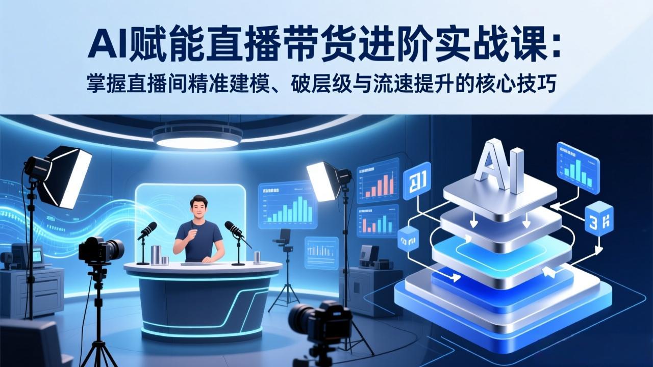 AI赋能直播带货进阶实战课：掌握直播间精准建模、破层级与流速提升的核心技巧-副业心选