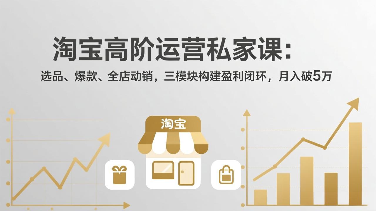 淘宝高阶运营私家课：选品、爆款、全店动销，三模块构建盈利闭环，月入破5万(更新26年2月-副业心选