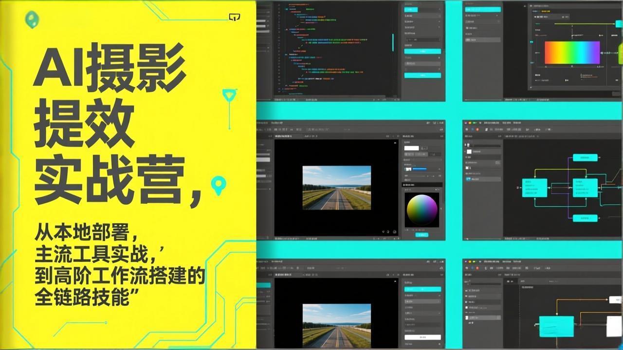 AI+摄影提效实战营，从本地部署，主流工具实战，到高阶工作流搭建的全链路技能-副业心选