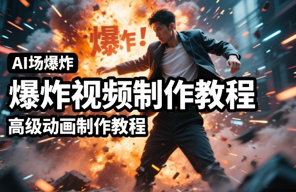 AI场景爆炸视频制作教程，利用人物实拍视频制作出高级的动画特效-副业心选