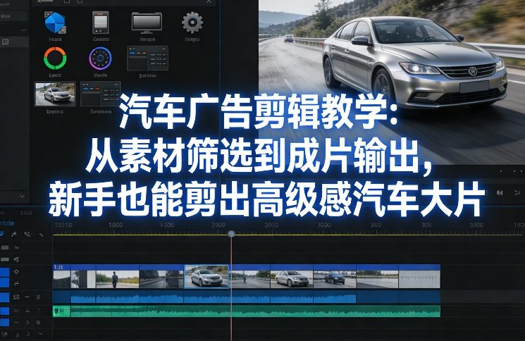 汽车广告剪辑教学：从素材筛选到成片输出，新手也能剪出高级感汽车大片-副业心选