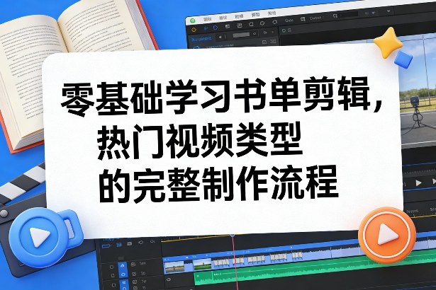 零基础学习书单剪辑，热门视频类型的完整制作流程(更新2026)-副业心选