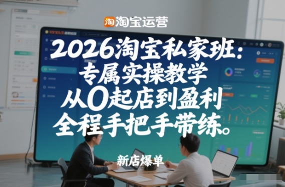 2026淘宝私家班：专属实操教学，从0起店到盈利，全程手把手带练(更新)-副业心选