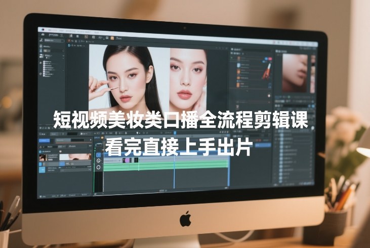 短视频美妆类口播全流程剪辑课，看完直接上手出片-副业心选