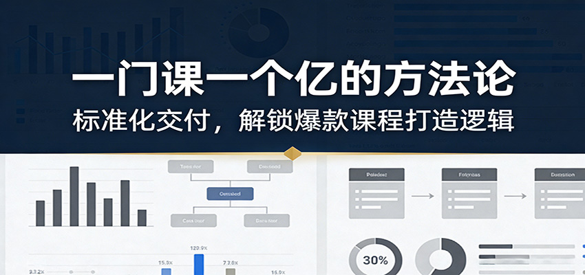 一门课一个亿的方法论：标准化交付，解锁爆款课程打造逻辑-副业心选