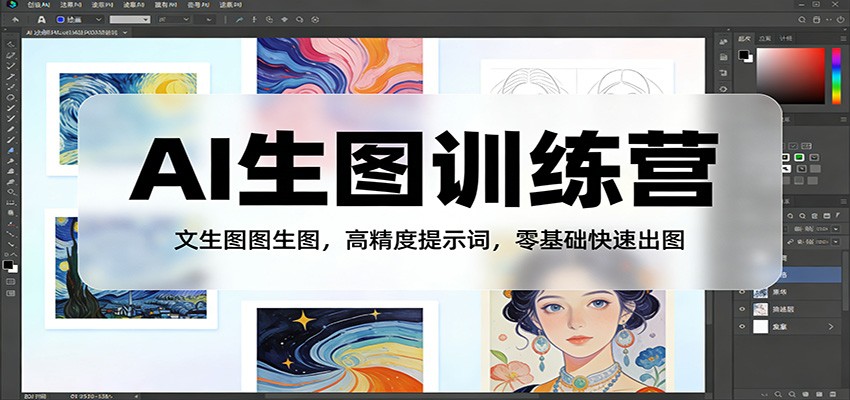 AI生图训练营：文生图图生图，高精度提示词，零基础快速出图-副业心选