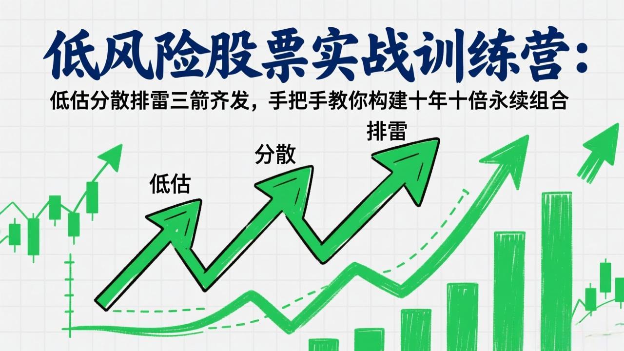 低风险股票实战训练营：低估分散排雷三箭齐发，手把手教你构建十年十倍永续组合-副业心选