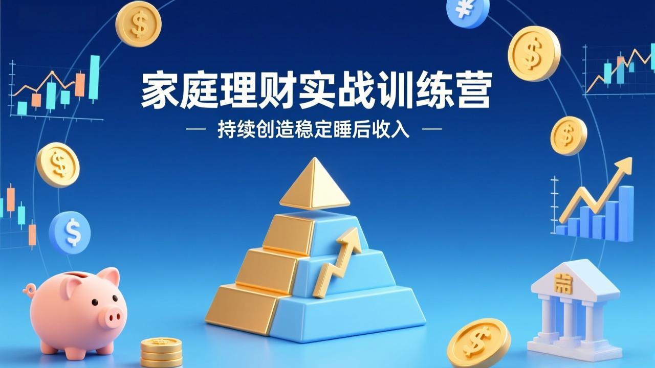 家庭理财实战训练营：从0到1建体系，三阶进阶层层递进，助你持续创造稳定睡后收入-副业心选
