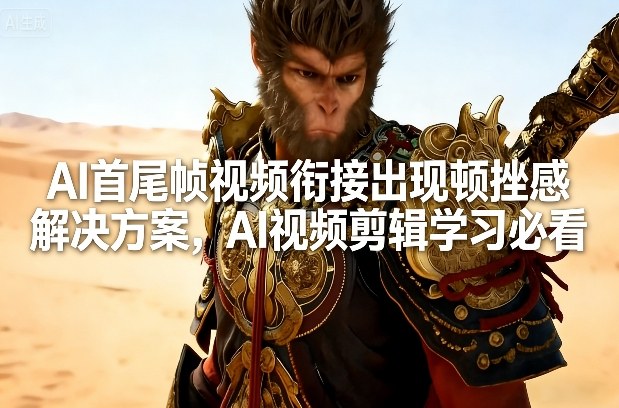 AI首尾帧视频衔接出现顿挫感解决方案，AI视频剪辑学习必看-副业心选