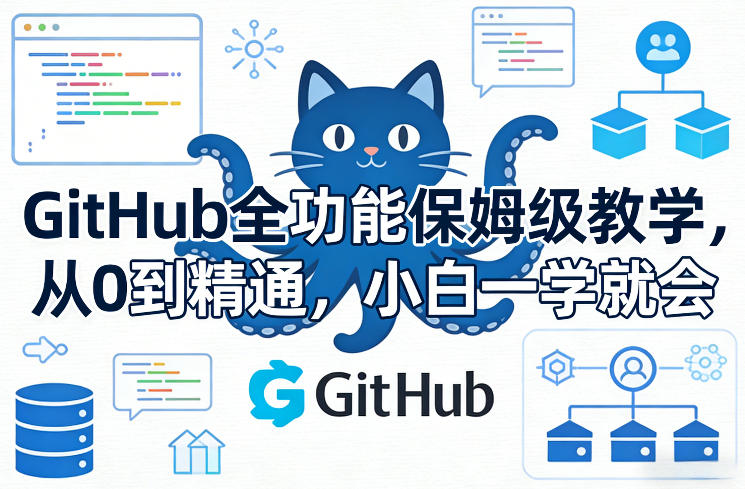 GitHub全功能保姆级教学，从0到精通，小白一学就会-副业心选