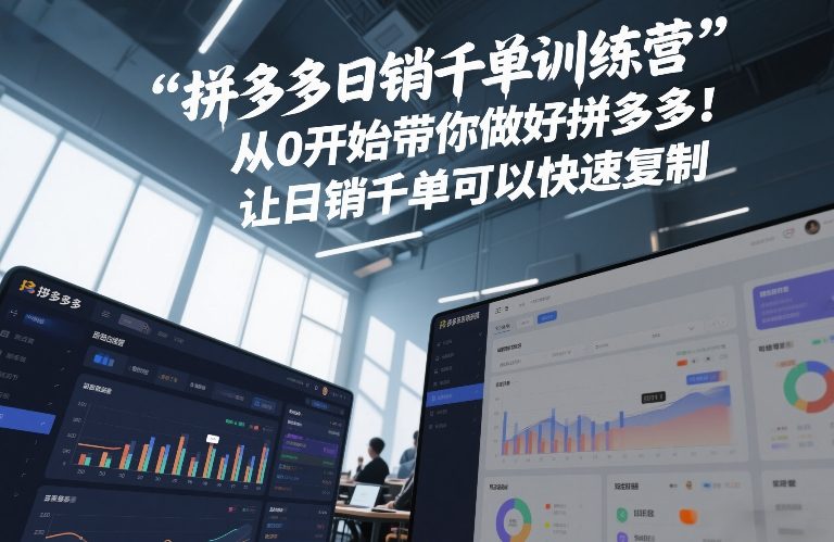 拼多多日销千单训练营，从0开始带你做好拼多多，让日销千单可以快速复制(更新26年2月)-副业心选