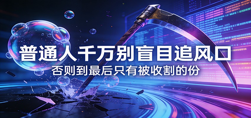 付费文章《通人千万别盲目追风口》否则到最后只有被收割的份-副业心选