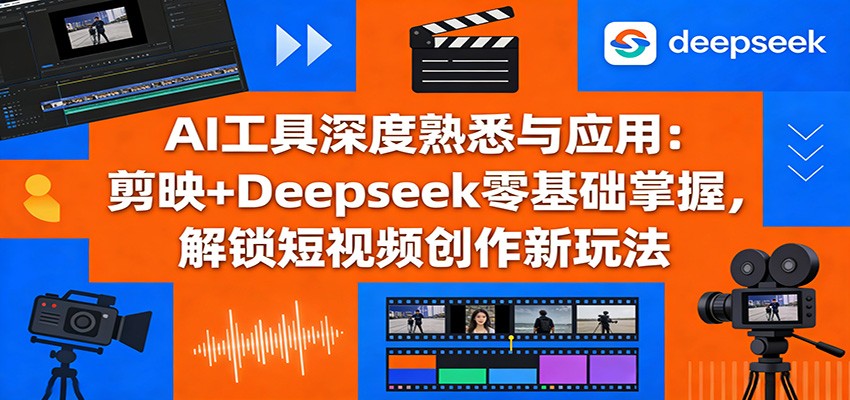 AI工具深度熟悉与应用：剪映+Deepseek零基础掌握，解锁短视频创作新玩法-副业心选