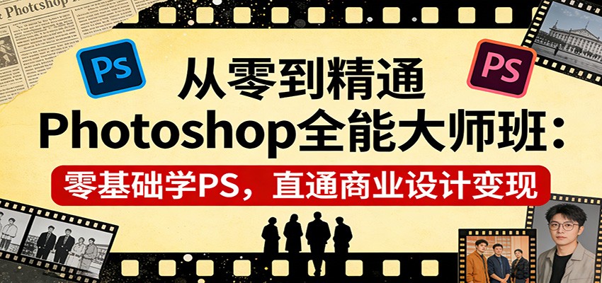从零到精通Photoshop全能大师班：零基础学PS，直通商业设计变现-副业心选