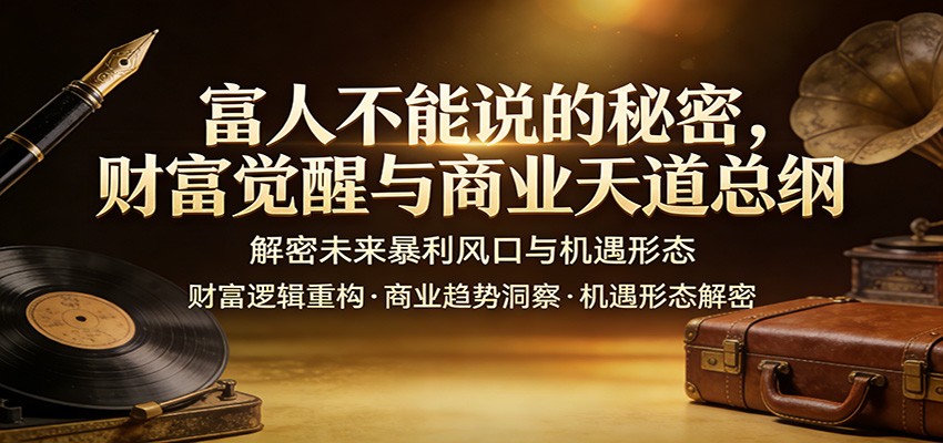 富人不能说的秘密，财富觉醒与商业天道总纲，解密未来暴利风口与机遇形态-副业心选