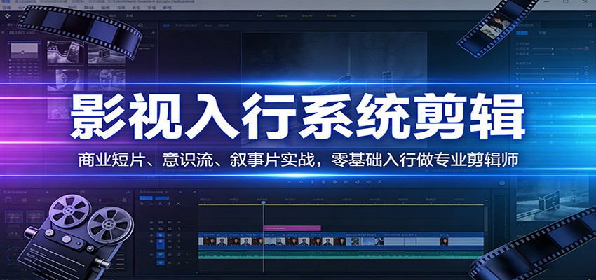 影视系统剪辑，商业短片、意识流、叙事片实战，零基础入行做专业剪辑师-副业心选