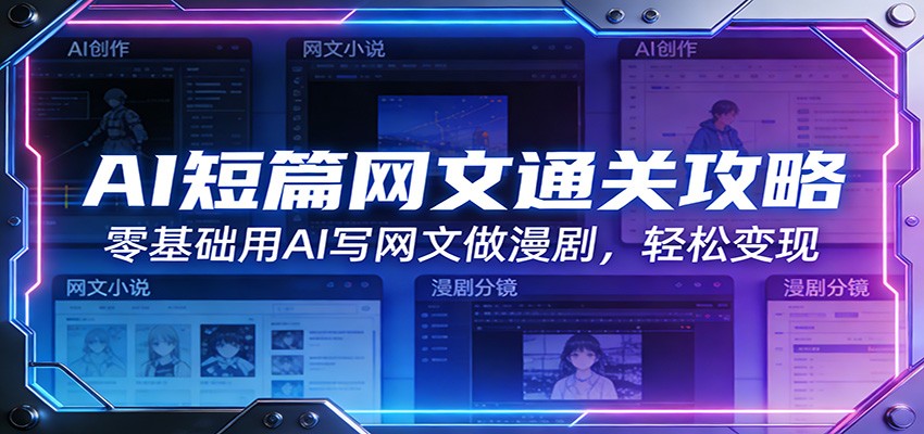 AI短篇网文通关攻略：零基础用AI写网文做漫剧，轻松变现-副业心选
