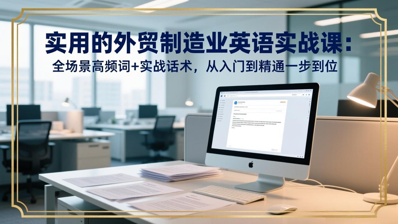 实用的外贸制造业英语实战课：全场景高频词+实战话术，从入门到精通一步到位-副业心选