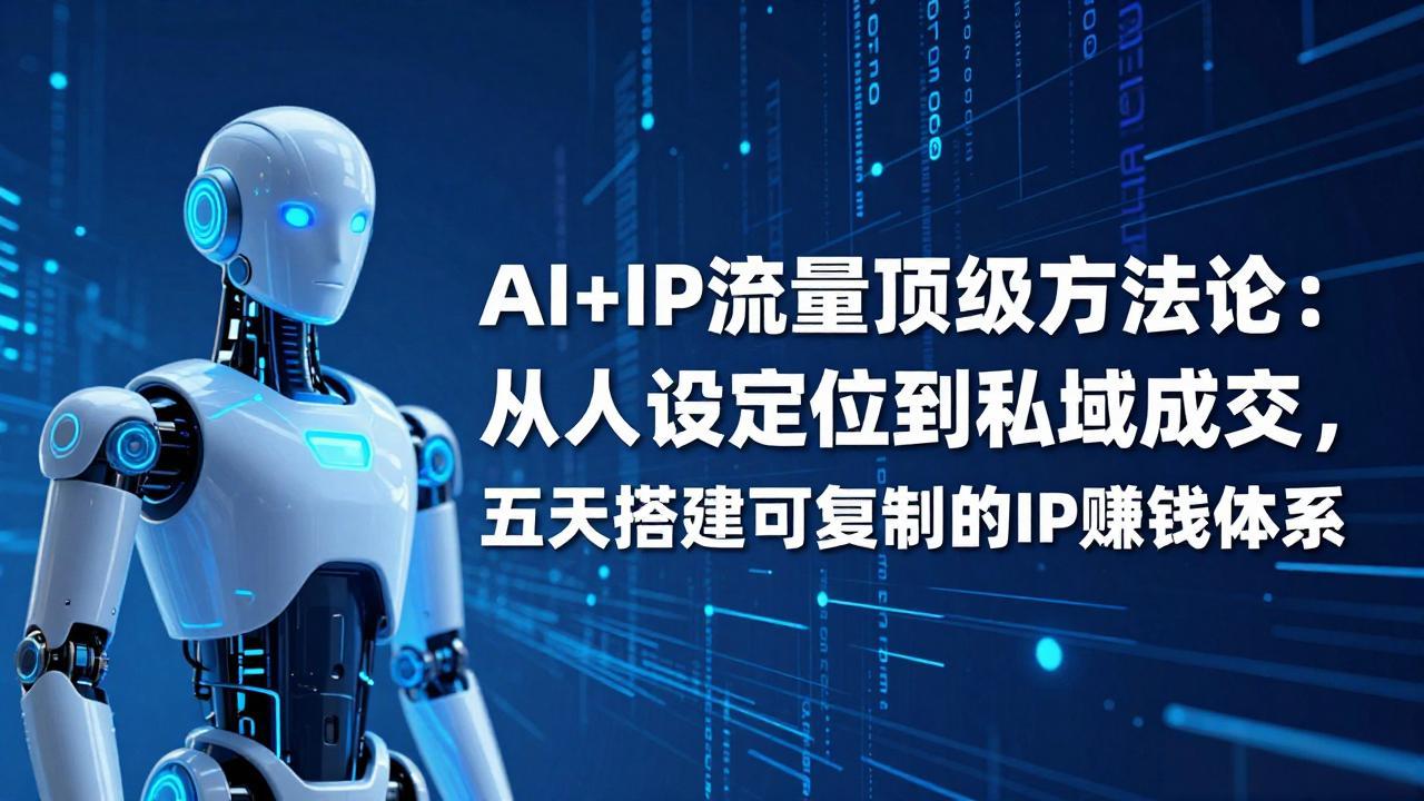 AI+IP顶级方法论：从人设定位到私域成交，五天搭建可复制的IP赚钱体系-副业心选
