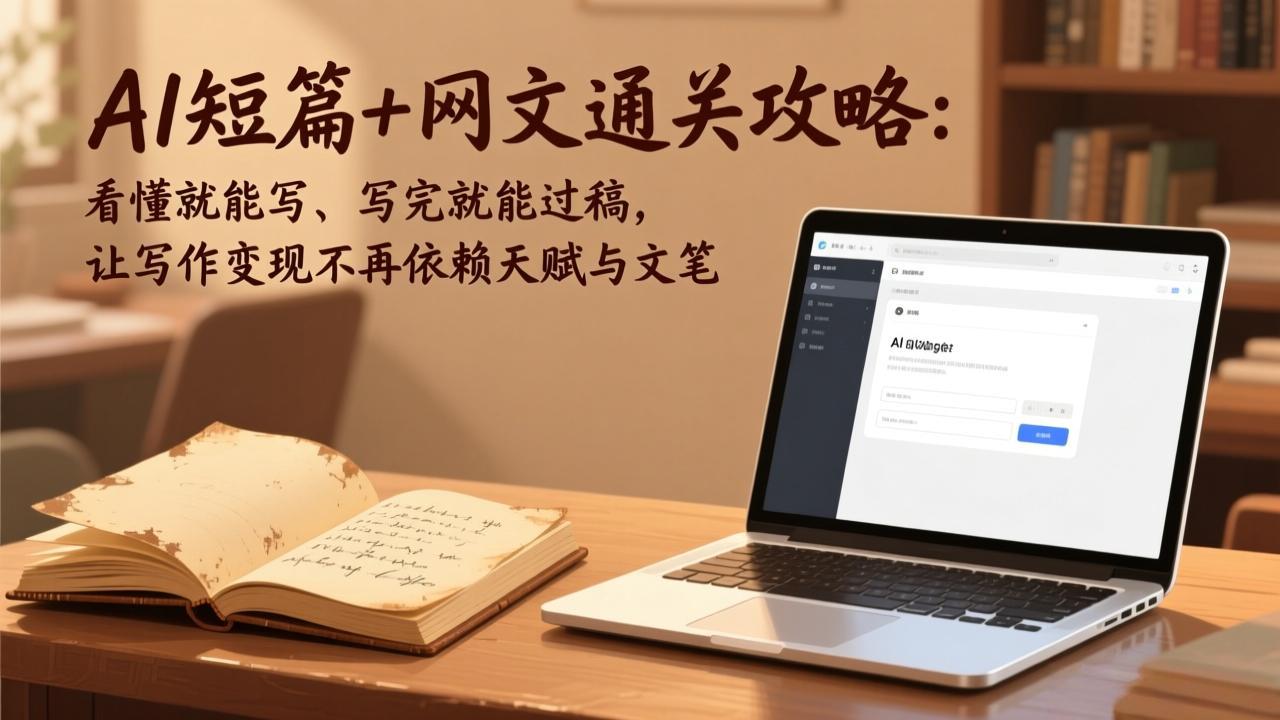 AI短篇+网文通关攻略：看懂就能写、写完就能过稿，让写作变现不再依赖天赋与文笔-副业心选
