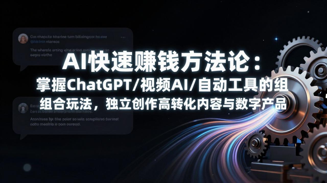 AI快速赚钱方法论：掌握ChatGPT/视频AI/自动化工具的组合玩法，独立创作高转化内容与数字产品-副业心选