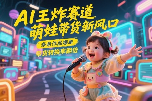 AI王炸赛道，萌娃带货新风口，条条作品爆单，带货转换率翻倍，核心逻辑拆解-副业心选