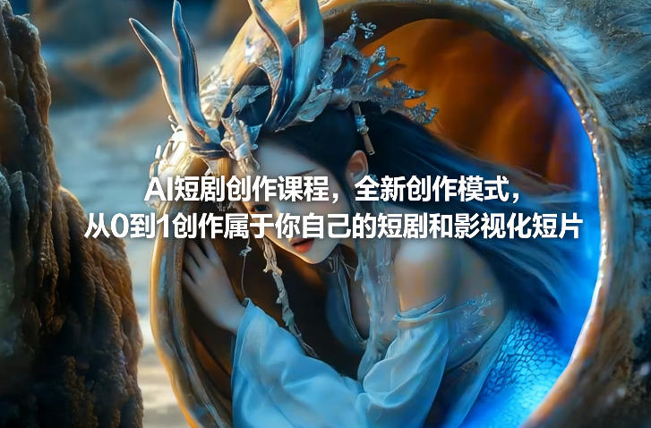 AI短剧创作课程，全新创作模式，从0到1创作属于你自己的短剧和影视化短片-副业心选