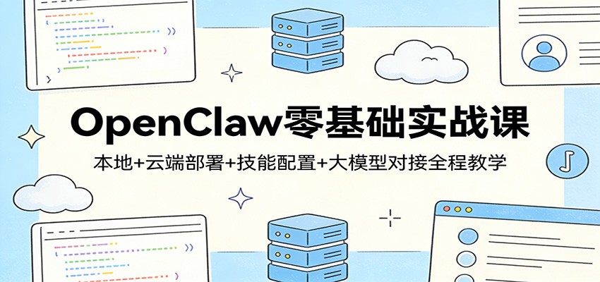 OpenClaw零基础实战课：本地+云端部署+技能配置+大模型对接全程教学-副业心选