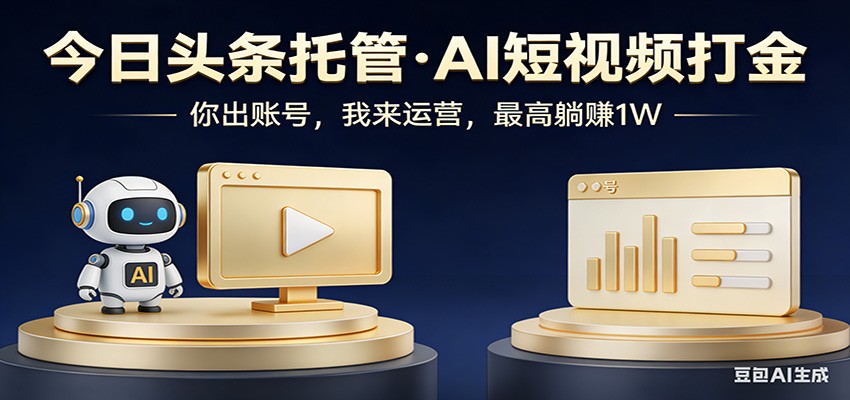 头条号AI托管，我提供作品，你提供账号，每天5分钟发布，小白躺赚3000+-副业心选
