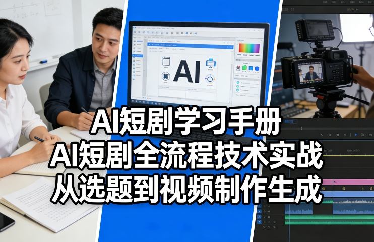 AI短剧学习手册，AI短剧全流程技术实战，从选题到视频制作生成-副业心选