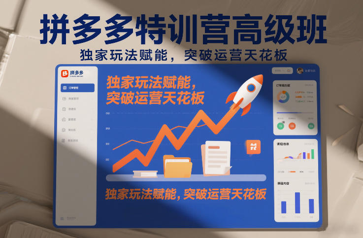 拼多多特训营高阶班，独家玩法赋能，突破运营天花板(更新26年3月13日)-副业心选