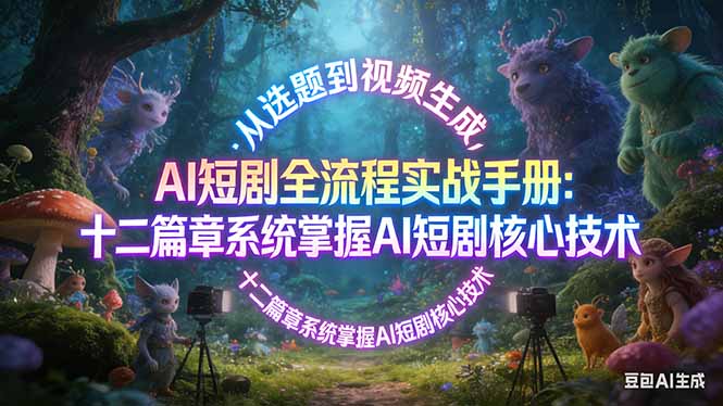 AI 短剧全流程实战手册：从选题到视频生成，十二篇章系统掌握 AI 短剧核心技术-副业心选