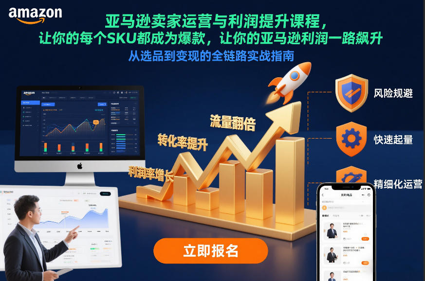亚马逊卖家运营与利润提升课程，让你的每个SKU都成为爆款，让你的亚马逊利润一路飙升(更新26年3月)-副业心选