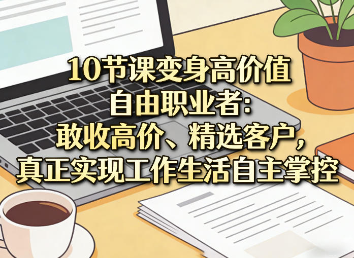 10节课变身高价值自由职业者：敢收高价、精选客户，真正实现工作生活自主掌控-副业心选