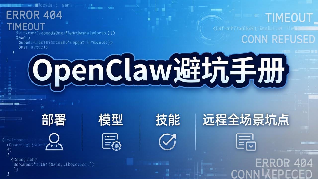 OpenClaw避坑手册：部署+模型+技能+远程全场景坑点，一次性给你说全，少走弯路-副业心选