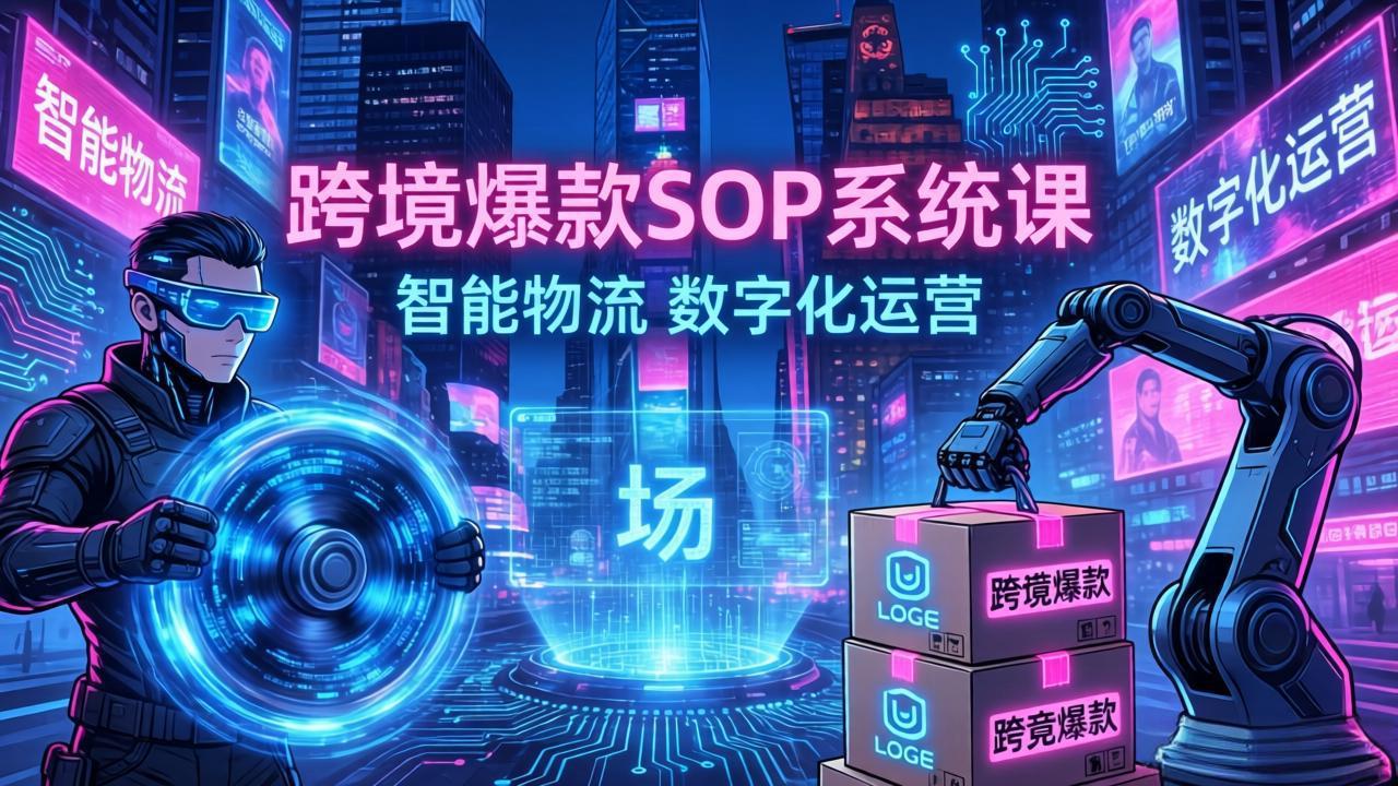 跨境爆款SOP系统课，“内容飞轮+精准投放+AI自动化”为核心，拆解“人×货×场”黄金公式-副业心选