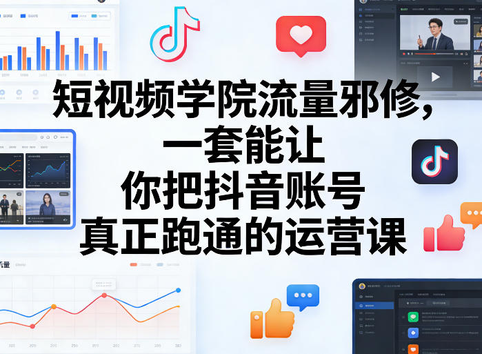 短视频学院流量邪修，一套能让你把抖音账号真正跑通的运营课-副业心选