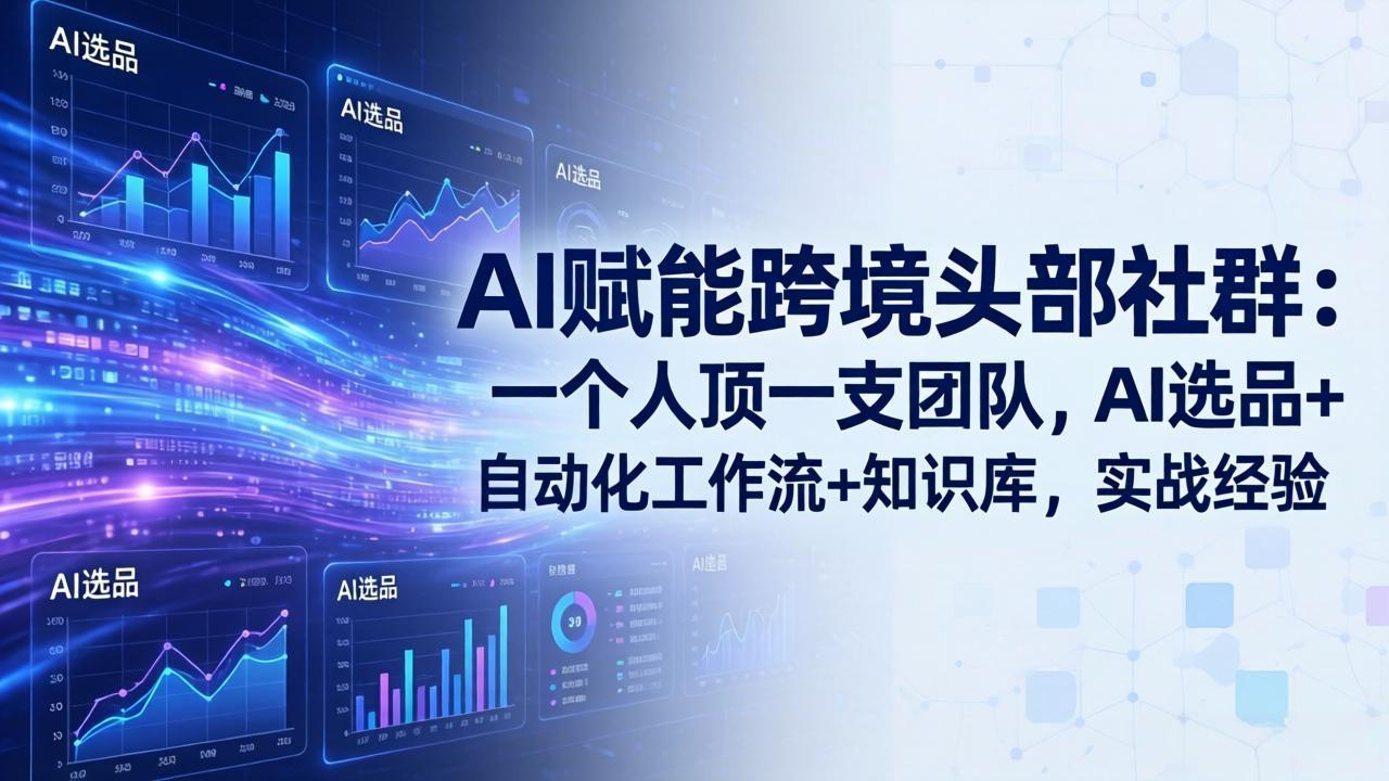 AI赋能跨境头部社群：一个人顶一支团队，AI选品+自动化工作流+知识库，实战经验-更新3月-副业心选