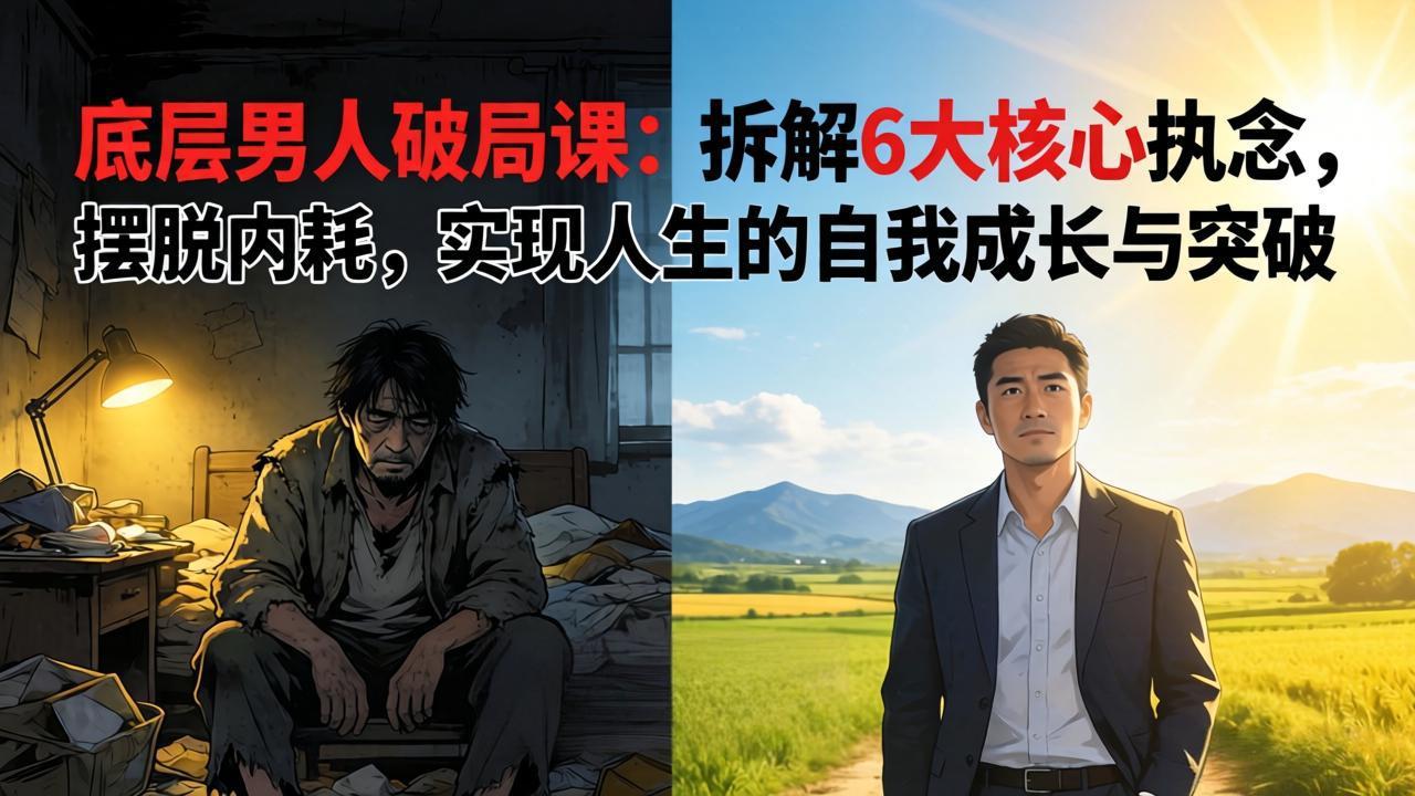 付费文章：底层男人破局课：拆解 6 大核心执念，摆脱内耗，实现人生的自我成长与突破-副业心选