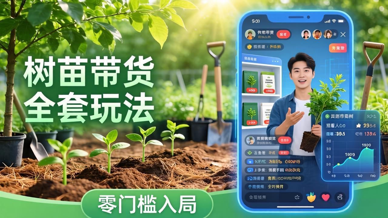 视频号AI树苗带货全套玩法：零门槛入局，掌握豆包、千问等AI工具制作树苗视频的全套流程-副业心选